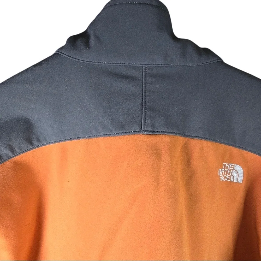 The North Face Apex Bionic Softshell Jacket Mens Large Orange Charcoal Grey Wind